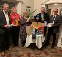 Toiletry boxes donated by the Club for patients with dementia at the Queen Elizabeth Hospital